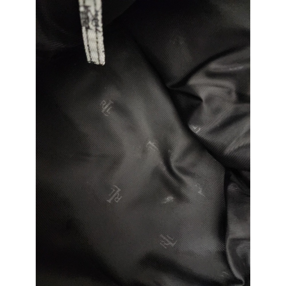 Lauren Ralph Lauren Monogram Jacquard Tote Bag Gray Black RL Logo Buckle Pocket - Picture 4 of 6